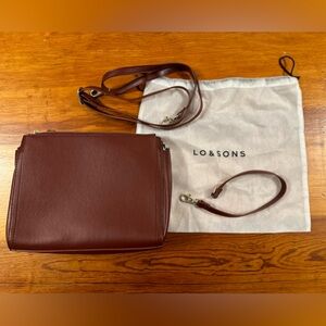 Lo & Sons Burgundy Pearl Crossbody with Dust Bag